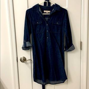 LOFT Denim Dress with Tie Size SP